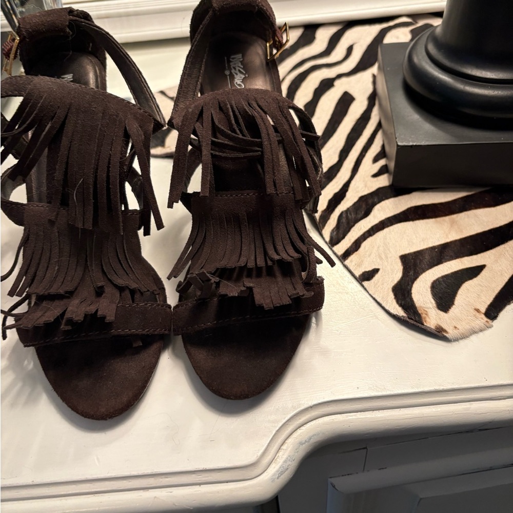 Brown Fringe Sandals